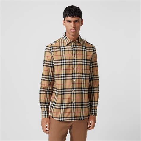 burberry modern fit check cotton flannel shirt|Check Cotton Shirt in Loch .